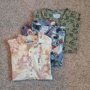 3 Columbia Camp Hawaiian Shirts